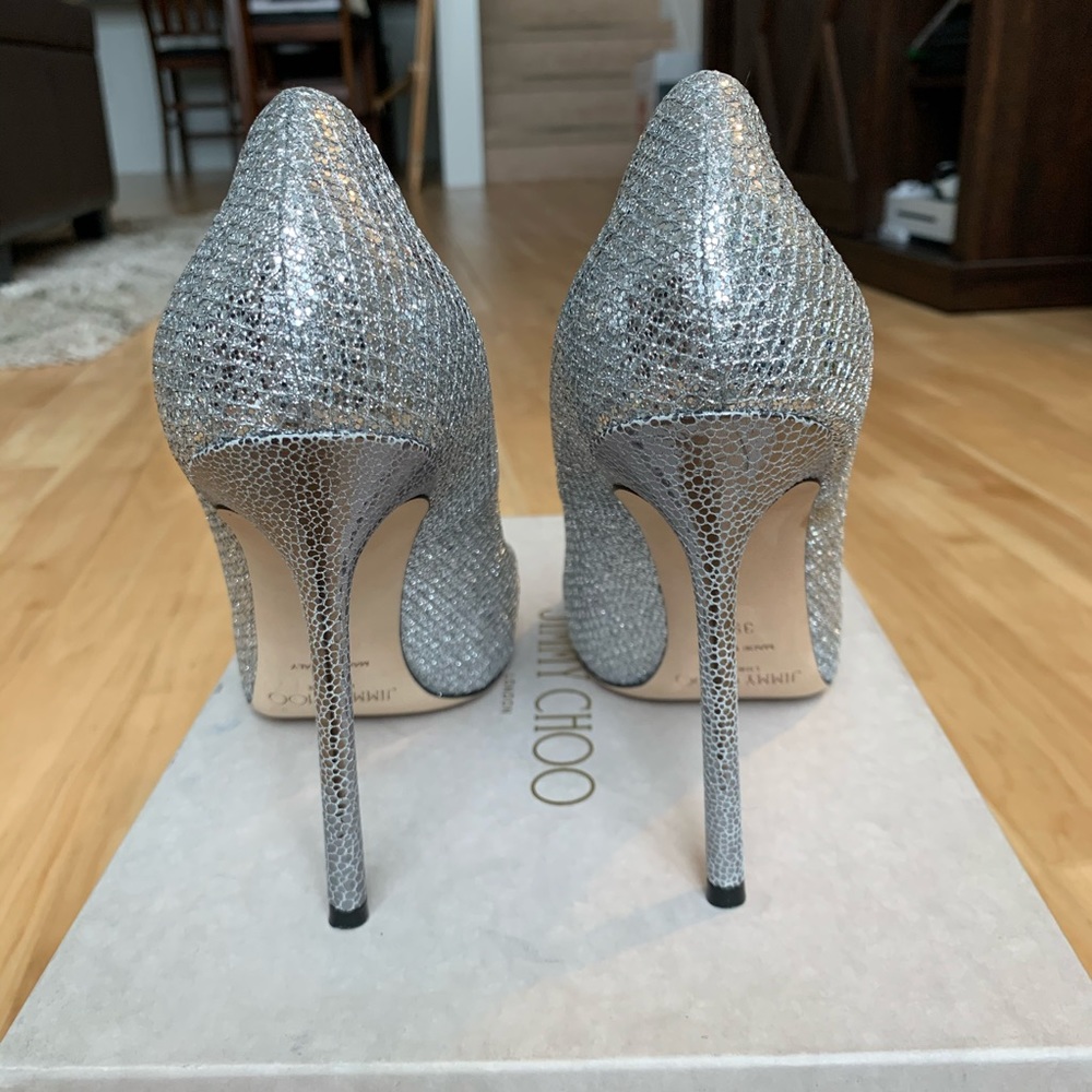 Jimmy Choo Silver Glitter Romy 110 mm - Picture 5 of 7